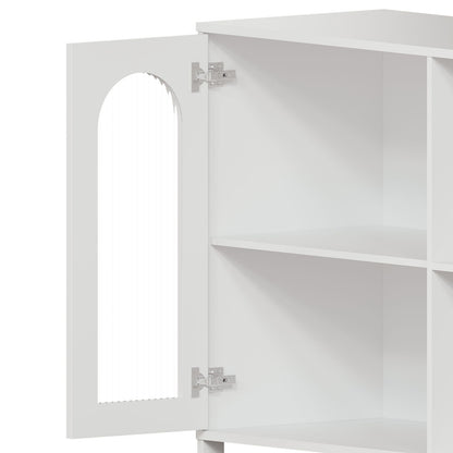 Moderne Sideboard Kast – Opbergkast – Buffetkast – Dressoir – Accentkast – Wit – Hardhout en Metaal – Compact & Stevig