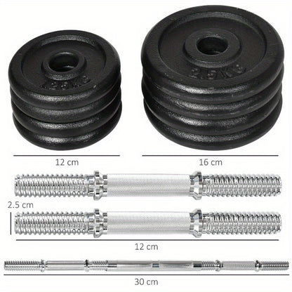 Adjustable Dumbbell Set – Verstelbare Halterset – Dumbbells – Barbell – Gewichtenset – 20kg Zwaar – Roestvrijstalen Stang – Anti-Slip – Duurzaam Gietijzer – Voor Thuis Fitness
