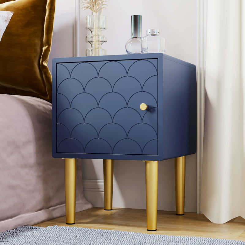 Nachtkastje – Bedkastje – Bijzettafel – Side Table – Navy Blue – Set Van 2 – Stevig Spaanplaat – Ruime Lades 50x35x35 cm