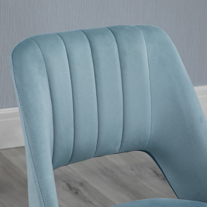Bureaustoel – Office Chair – Werkstoel – Gaming Stoel – Draaistoel – Verstelbare Zithoogte 31-38 cm – 360° Draaibaar – Stevig Roestvrij Stalen Frame – Ergonomisch Comfort – Blauw