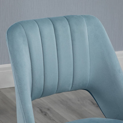 Bureaustoel – Office Chair – Werkstoel – Gaming Stoel – Draaistoel – Verstelbare Zithoogte 31-38 cm – 360° Draaibaar – Stevig Roestvrij Stalen Frame – Ergonomisch Comfort – Blauw