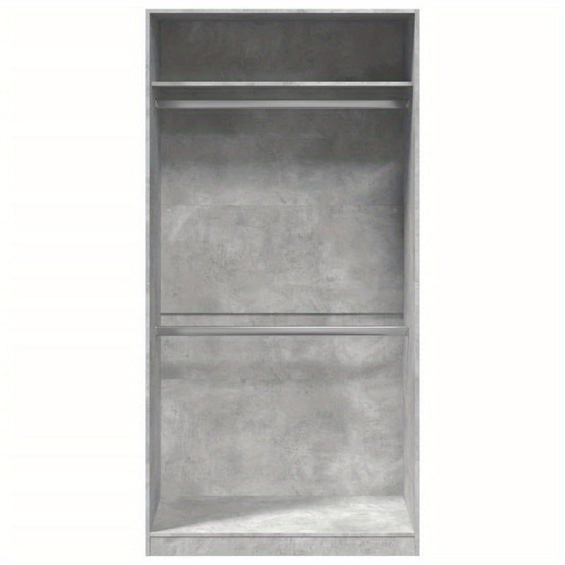 Kast – Opbergkast – Garderobekast – Kledingkast – Binnendeurkast – Betongrijs – Behandeld Hout – Weerbestendig – Compact 100x50x200 cm