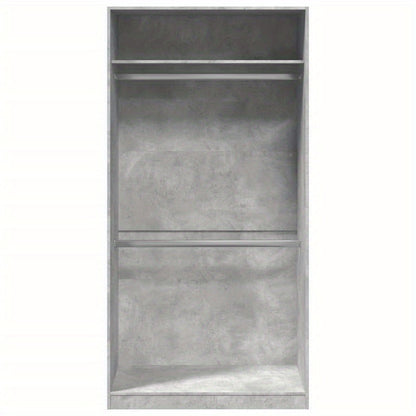 Kast – Opbergkast – Garderobekast – Kledingkast – Binnendeurkast – Betongrijs – Behandeld Hout – Weerbestendig – Compact 100x50x200 cm