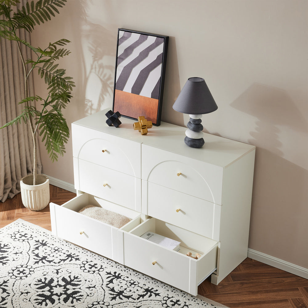 Ladeblok – Ladekast – Dressoir – Opbergmeubel – Ladekastje – Wit – 6 Lades – Vintage Design – 82x120x40 cm – Zonder Houtdelen