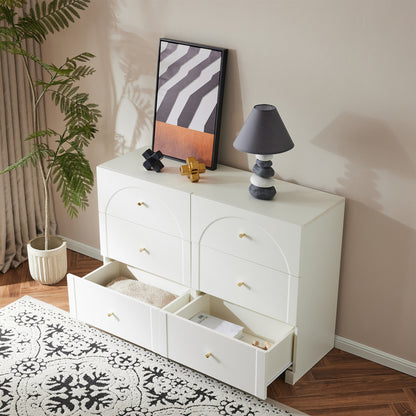 Ladeblok – Ladekast – Dressoir – Opbergmeubel – Ladekastje – Wit – 6 Lades – Vintage Design – 82x120x40 cm – Zonder Houtdelen