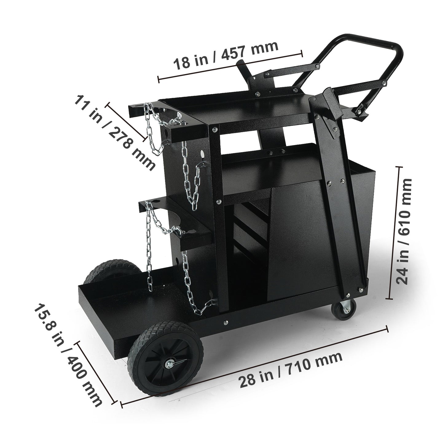 Laswagen – Lasgereedschapwagen – Laswagen met Laden – Lasgereedschapswagen – Lasapparaatwagen – 265 lbs Draagvermogen – 360° Zwenkwielen
