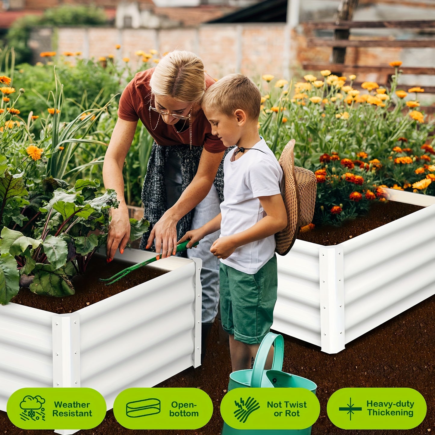 Tuinbak – Verhoogd Plantbed – Bloembak – Plantenbak – Kruidenbak – Gegalvaniseerd Staal – Weerbestendig – 182,88x91,44x60,96 cm