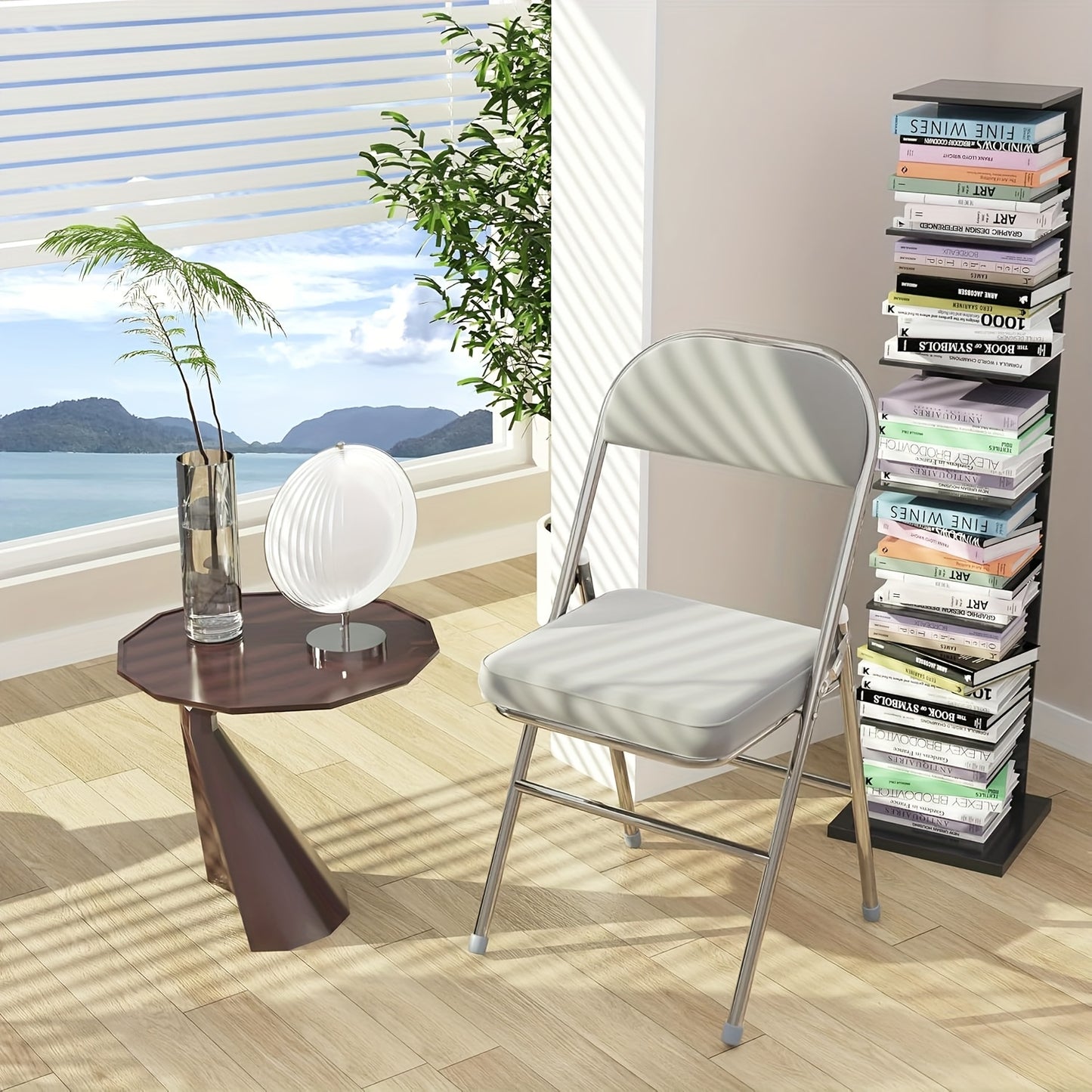 Set of 4 metal folding chairs upholstered in leather, indoor folding chairs, comfortable PU folding chair, foldable, space-saving, for parties picnics, Grey