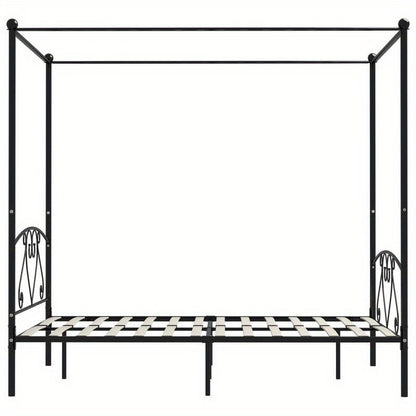 Ledikant – Babybed – Kinderbed – Meegroeibed – Peuterbed – Zwart Metaal – 160x200 cm – Stevig & Tijdloos Design