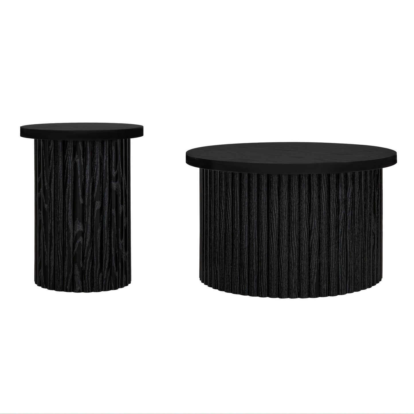 Salontafel – Koffietafel – Bijzettafel – Opbergtafel – Woonkamertafel – Rond Design – Zwart Hardhout MDF – Met Opbergruimte en Golvend Deksel – Eenvoudige Montage