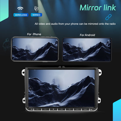 Android Autoradio – Car Stereo – Multimedia Systeem – Double Din Navigatie – Touchscreen – 9 Inch Capacitive Display – Wireless CarPlay & GPS – Inclusief Achteruitrijcamera en Microfoon