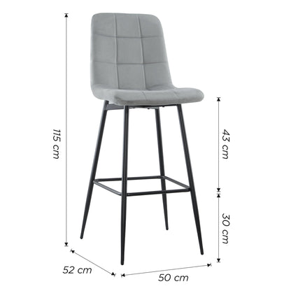 Velvet Fauteuils – Velours Stoelen – Relaxstoelen – Lounge Stoelen – Grijs Met Zwart Houten Frame – Inclusief Voetsteunen – Onderhoudsvriendelijk Hardhouten Frame