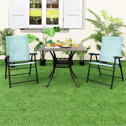 Tuinstoelen – Tuinmeubelen – Balkonstoelen – Inklapbare Stoelen – Terrasstoelen – Mintgroen – Weerbestendig Stof – Stevig Metalen Frame