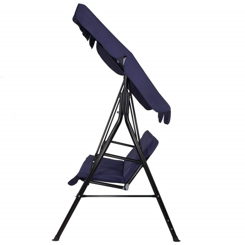 3-Persoons Schommel – Tuinschommel – Buitenschommel – Balkon Schommel – Relaxschommel – Verstelbaar Polyester Zonnescherm – Stevig Gepoedercoat Metalen Frame