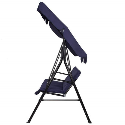 3-Persoons Schommel – Tuinschommel – Buitenschommel – Balkon Schommel – Relaxschommel – Verstelbaar Polyester Zonnescherm – Stevig Gepoedercoat Metalen Frame