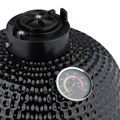 Kamado Grill – Houtskoolbarbecue – Keramische BBQ – Barbecue Oven – Buitenkeuken – Blauw – Ø 32 cm Grilloppervlak – Ingebouwde Thermometer Tot 450°C
