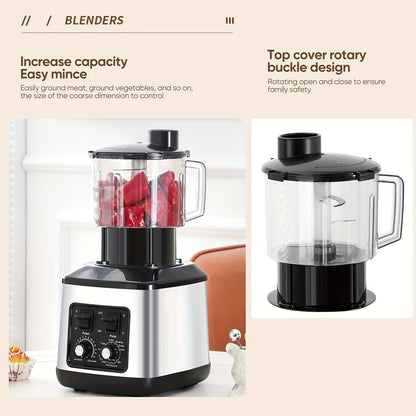 3-in-1 Elektrische Blender – Multifunctionele Mixer – Sapcentrifuge – Smoothiemaker – Keukenmachine – 9500W Krachtige Motor – 3L, 1,5L en 0,5L Containers