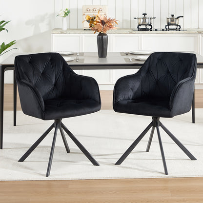 Eetkamerstoelen – Stoelen – Kuipstoelen – Fauteuils – Design Stoelen – Set Van 2 – Velvet Bekleding – Metalen Kruispoot