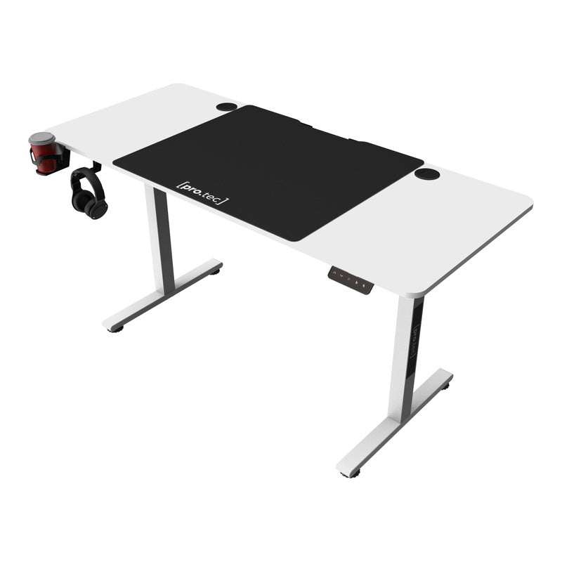 Bureaublad – Bureau – Zit-Sta Bureau – Verstelbaar Bureau – Elektrisch Verstelbaar – Hoogte 72-117 cm – XXL Muismat 120x60 cm – Zwart