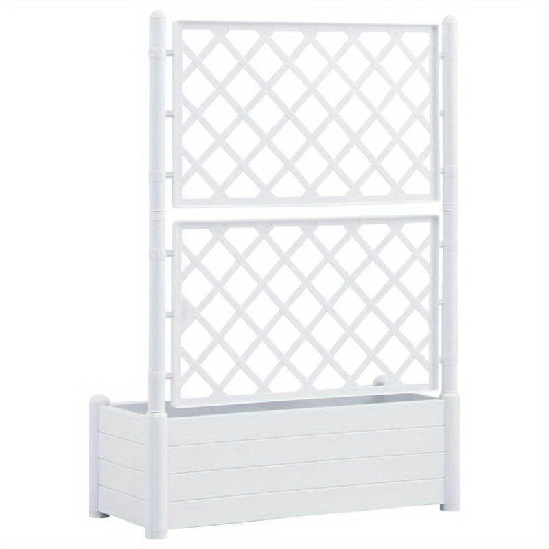 Easy to assemble modern and simple Planter with trellis 100x43x142cm White backyard high-quality flower box kit
