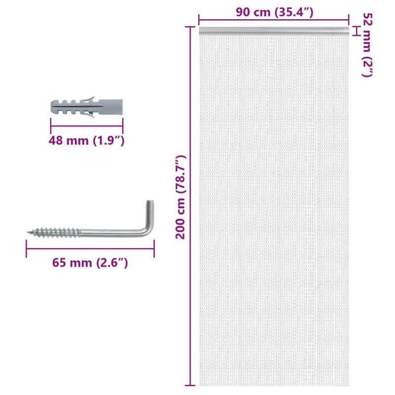 Deurhorren – Deurgordijn – Horgordijn – Insectenhor – Vliegengordijn – Aluminium Kettingontwerp – 88,9x200,66 cm – Eenvoudige Installatie & Privacybescherming