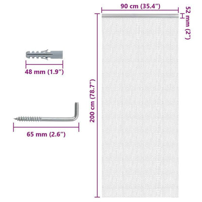 Deurhorren – Deurgordijn – Horgordijn – Insectenhor – Vliegengordijn – Aluminium Kettingontwerp – 88,9x200,66 cm – Eenvoudige Installatie & Privacybescherming
