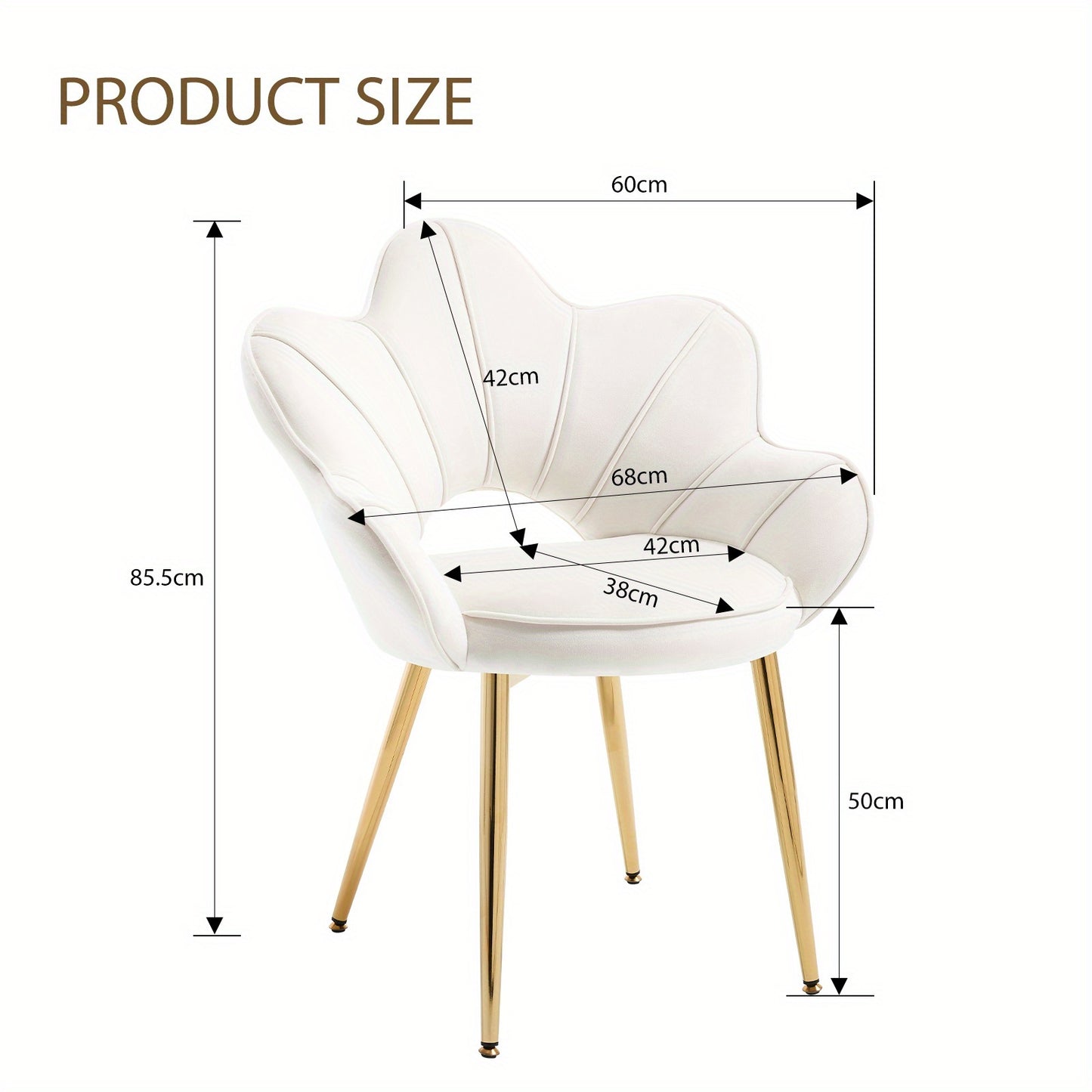 Loungefauteuil – Lounge Stoel – Relaxfauteuil – Fauteuil – Velvet Stoel – Set Van 2 – Ergonomische Bloemvormige Rugleuning – Goud Metalen Frame