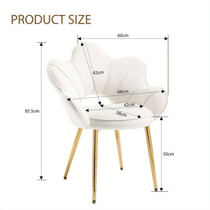Loungefauteuil – Lounge Stoel – Relaxfauteuil – Fauteuil – Velvet Stoel – Set Van 2 – Ergonomische Bloemvormige Rugleuning – Goud Metalen Frame