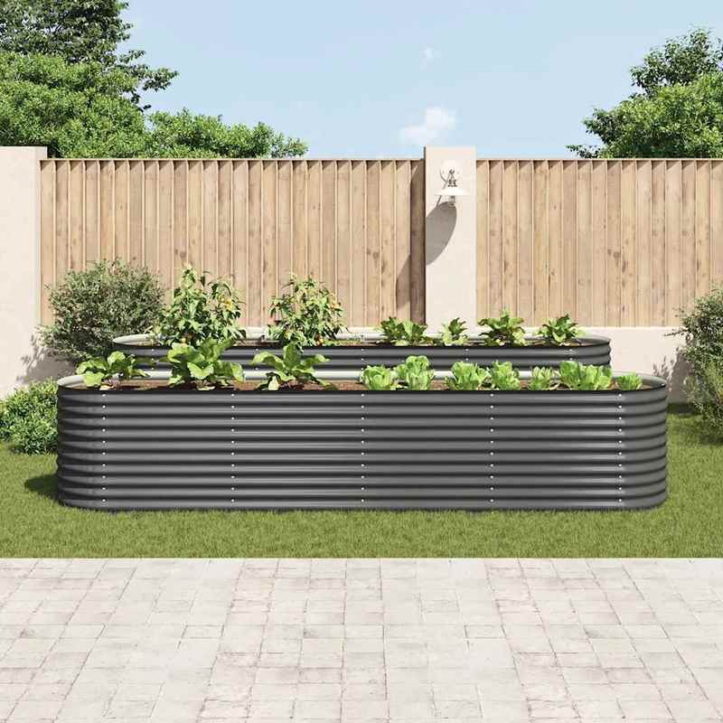 Plantenrek – Bloemenbak – Plantenbak – Moestuinbak – Verhoogde Bak – Gegalvaniseerd Staal – 400x80x81 cm – Robuust & Weerbestendig
