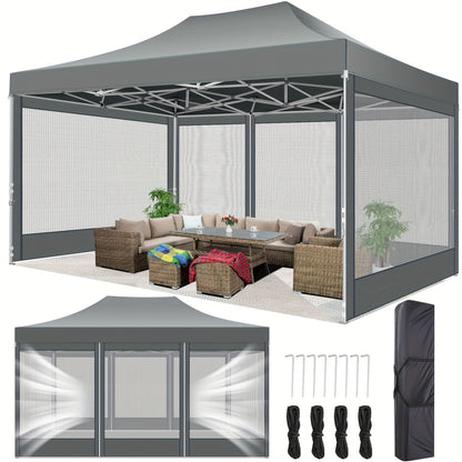 Pop-Up Tent – Vouwtent – Partytent – Overkapping – Paviljoen – Grijs – 3x4,5 Meter – Waterbestendig Oxford Doek