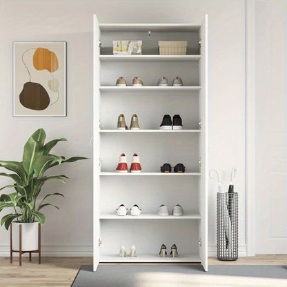 Schoenenkastje – Schoenenrek – Schoenenopberger – Schoenenmeubel – Schoenenkast Wit – Duurzaam Hardhout – Smal & Hoog Ontwerp 80x35,5x180 cm