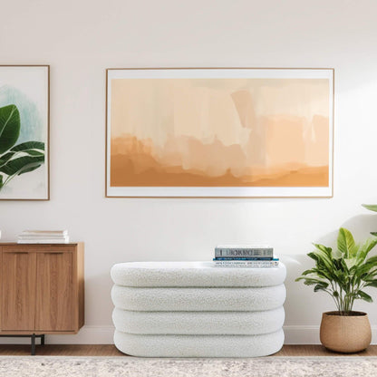 Poef – Hocker – Opbergpoef – Zitpoef – Voetenbank – Lange Ovale Vorm – Polyester Teddy Stof & Opbergruimte – Afmeting 38x76x38 cm – MDF Constructie