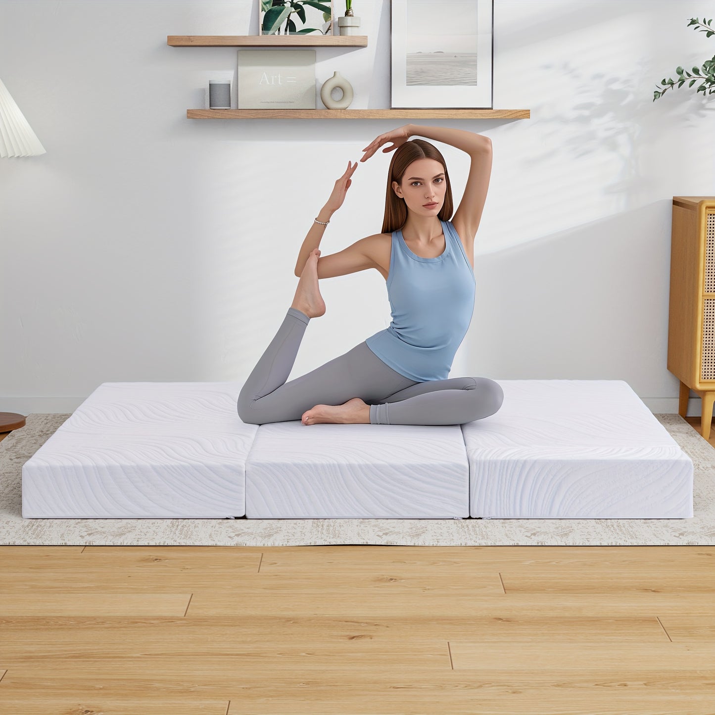 15cm Folding Memory Foam Mattress Topper & Travel Mattress | Polyester Cover, Hybrid Construction, Pocketed Coil, Euro Top, Medium Feel, Non-woven Weaving, Twirest Brand, 90x200cm, 120x200cm, 140x200cm, 160