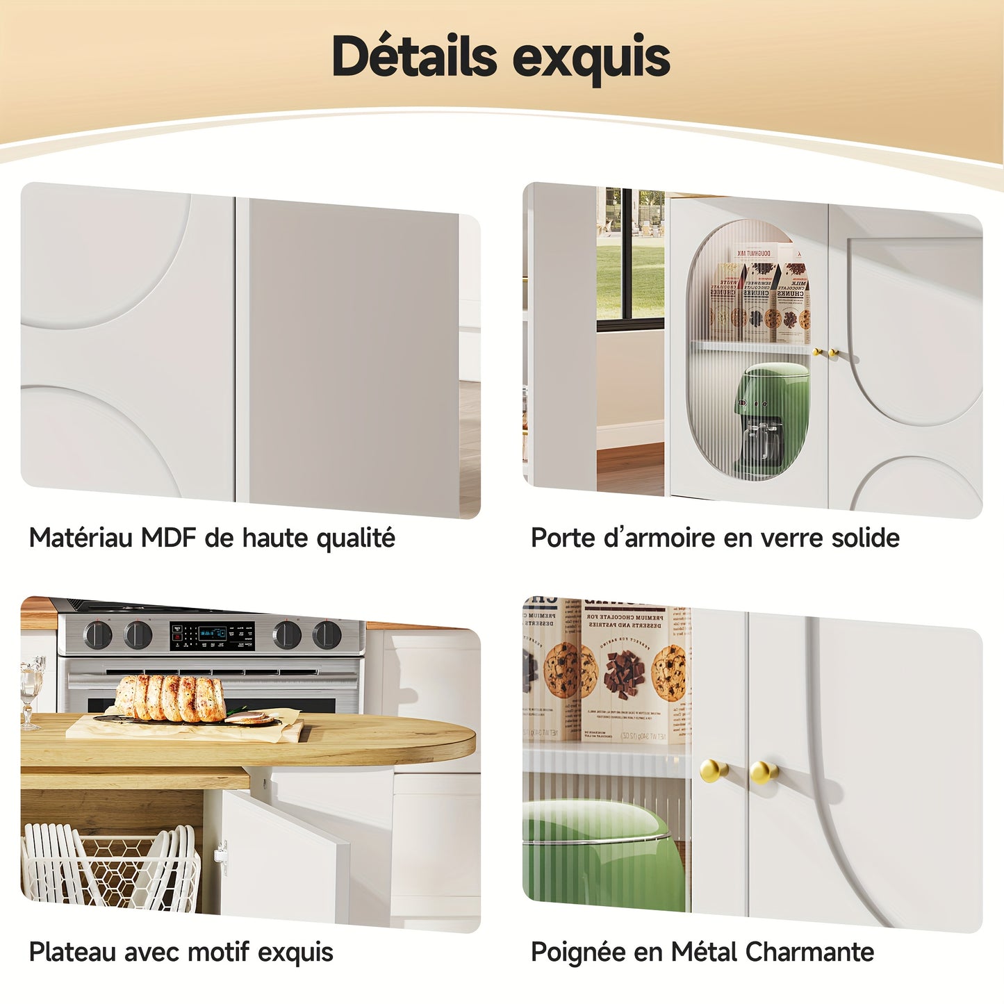 Barkruktafel – Bartafel – Bistrotafel – Statafel – Keukentafel – 360° Draaibaar – Hoog 138x39x102 cm – Wit met Walnoot – Drie Deuren met Opbergruimte – Verwijderbare Tussenwanden