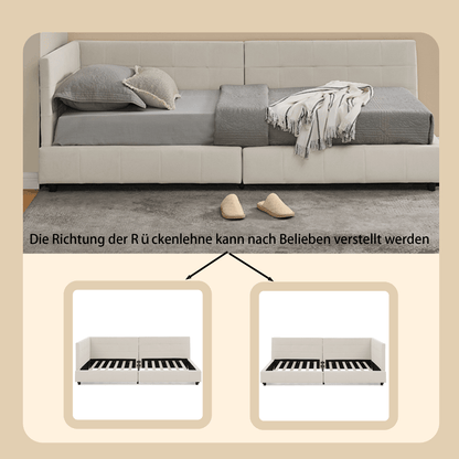 Modern Convertible Sofa Bed with High Backrest - Space-Saving L-Shaped Corner Design, Soft Light Beige-Friendly Velvet Fabric, Sturdy Teak & Iron Frame, Easy Assembly, Beige Sleeper Sofa for Small Spaces, Apartments, Guest Ro