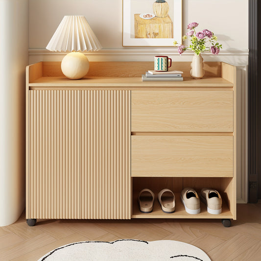 Schoenenkast – Schoenenrek – Schoenenopberger – Schoenenbankje – Schoenenkastje – Mobiel op wieltjes – Verstelbare planken – Met zachte sluiting – Stevig metalen frame – Ruimtebesparend design – Arched top – Wit/Zwart/Beige/Grijs