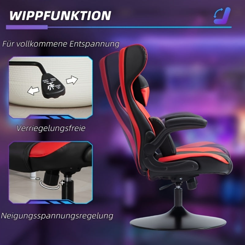 Gaming Chair, Office Chair with Footrest And Lumbar Support, Height-adjustable Desk Chair with 360° Swivel Seat And Headrest, 200kg Load Capacity, Ergonomic Office Chair, Computer Chair, Gaming Chair, Office Chair, PC Armcha