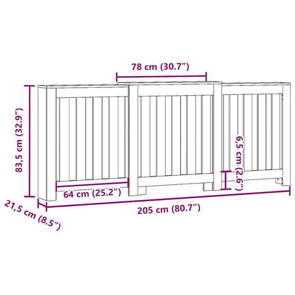 Radiatorombouw – Radiatorcover – Radiatorkast – Verwarming Ombouw – Radiatorscherm – Bruin Hout – Extra Bergruimte – Vloerstaand 205x21,5x83,5 cm