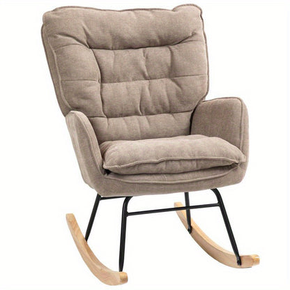 Loungefauteuil – Relaxstoel – Schommelstoel – Zithoekstoel – Ergonomische Stoel – Ergonomisch Ontwerp – Duurzaam Hardhout en Metaal