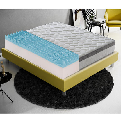 Memory Foam Mattress, Mattress Height 26 Cm, Memory Height 6 Cm, Removable Cover, Refreshing Gel Memory, Medium/Firm Support, 9 Comfort Zones