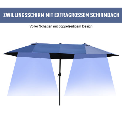 Parasol – Zonwering – Tuinparasol – Terrasparasol – Dubbele Parasol – Extra Groot Ovaal – Handzwengel – Waterafstotend Polyester