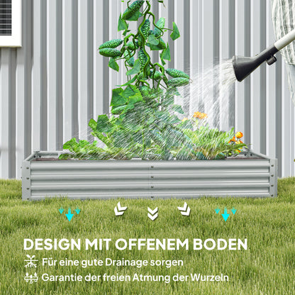Verhoogd Tuinbed – Moestuinbak – Groentebak – Plantenbak – Kruidenbak – Gegalvaniseerd Staal – Weerbestendig Met Anti-Snijrand – 180x90x30 cm