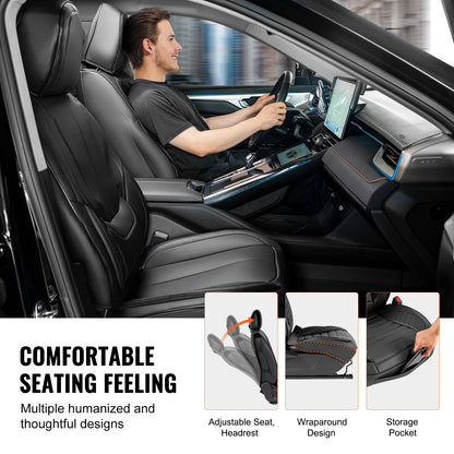 Autostoelhoes – Stoelhoes – Stoelhoezenset – Autostoelbeschermer – Autostoelhoes – Universeel Voorstoelen – Kunstleer – Airbagcompatibel – Volledig Omsloten Design
