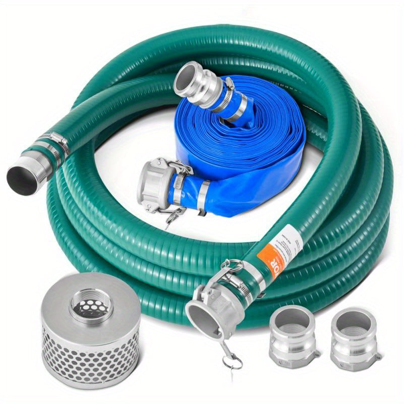 Flexibele Zuigslangset – Waterpompslang – Zuigslang – Irrigatieslang – Drainageslang – Duurzaam PVC – Lengte 6,1m En 15,24m