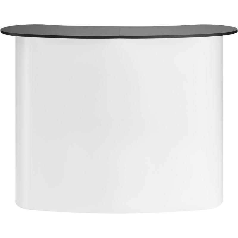 Portable Trade Show Booth/Counter - Heavy-Duty Engineered Wood Exhibition Stand with Storage Shelf, Pop-Up Podium Desk for Retail, Conferences, Markets (130x46.5x95cm, Carry Compatible)