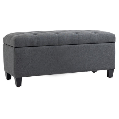 Schoenenbank – Schoenenkast – Schoenopberger – Schoenrek – Bankje – Met Opbergruimte – Gestoffeerde Zitting – Compact 100x40x44 cm – Donkergrijs Design