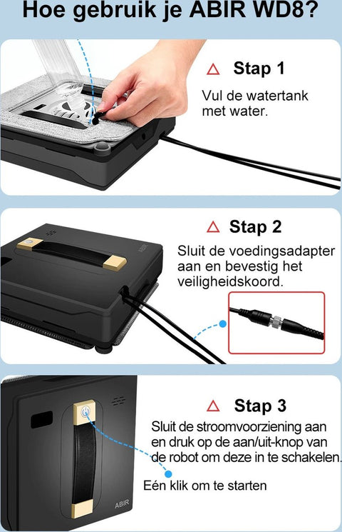 Robot raamreiniger - Dubbele Watersproeier - Slim Geheugen - Hoge Vacuümaanzuiging - Lasersensor - Robot voor het Reinigen van glas - App besturing