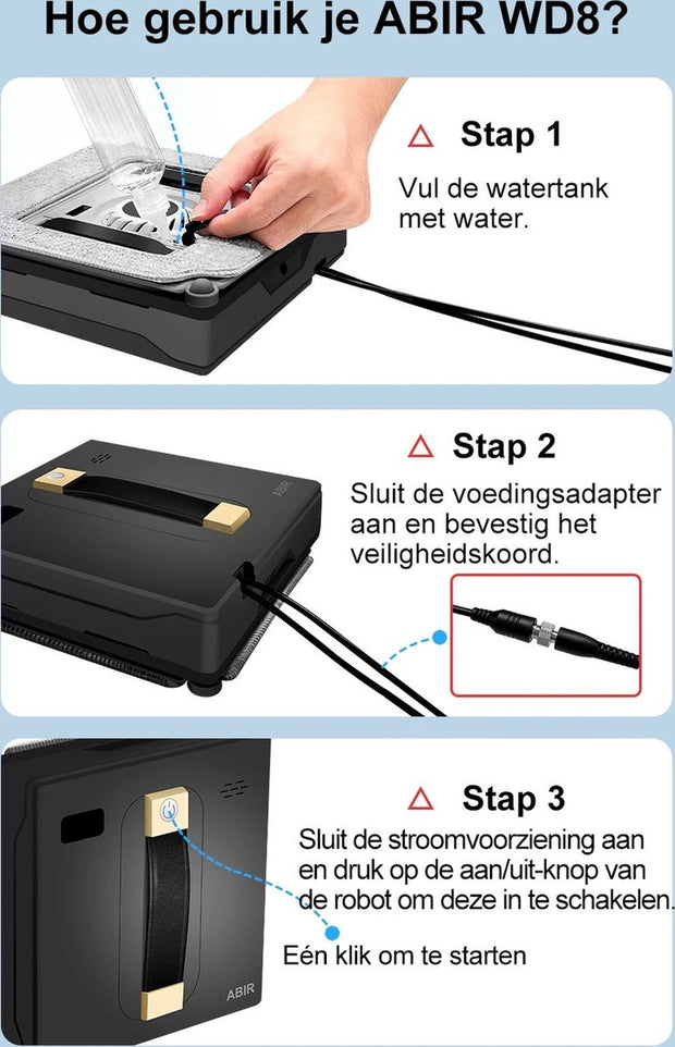 Robot raamreiniger - Dubbele Watersproeier - Slim Geheugen - Hoge Vacuümaanzuiging - Lasersensor - Robot voor het Reinigen van glas - App besturing