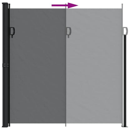 Uittrekbare Windscherm – Terrasscherm – Balkonscherm – Tuinscherm – Windscherm – 200x600 Cm – Stevig Polyester Met PU-Coating – Robuust Stalen Frame - Zwart