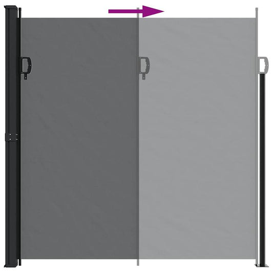 Uittrekbare Windscherm – Terrasscherm – Balkonscherm – Tuinscherm – Windscherm – 200x600 Cm – Stevig Polyester Met PU-Coating – Robuust Stalen Frame - Zwart